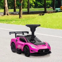 Qaba 6V Maserati GT2 Licensed Electric Car for Kids, Ride on Car with Under Seat Storage, LED Headlights Music, Pink(m-8)