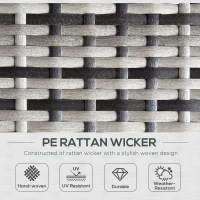 Outsunny 5PC Wicker Patio Lounger, Outdoor PE Rattan 5-level Adjustable Recliner Sofa Bed with Storage Side Table and Footstools, for Patio, Garden, Poolside, Grey(m-4)