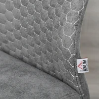 HOMCOM Set of 2 Dining Chairs High Back Accent Chair for Dining Room, Living Room with Bent Metal Base, Grey(m-9)