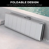 HOMCOM 8' Foldable Handicap Ramp for Home, Steps, Doorways, Aluminum Portable Wheelchair Ramp, Textured Threshold Ramp, Silver(m-5)