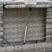 Outsunny Patio Rattan Daybed with Cushions, Wicker Outdoor Bed Lounger w/ Loveseat, Storage Ottoman, Coffee & Side Tables, for Poolside, Porch, Backyard, Gray(m-9)