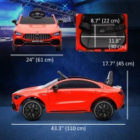 Qaba Mercedes-Benz AMG Licensed 12V Ride on Car, Kids Electric Car with Remote Control, Spring Suspension, LED Lights, Red(m-3)