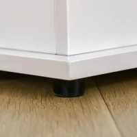 HOMCOM 39.5" Storage Chest with 2 Safety Hinges, Storage Box Organizer with Flip-Top Lid, Entryway Storage Bench, White(m-11)