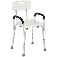 HOMCOM Adjustable Medical Shower Chair with Back, Bathtub Bench Bath Seat with Padded Arms, Non Slip Tub Safety for Disabled, Seniors, Elderly(m-11)