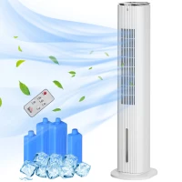 HOMCOM 42" 3-In-1 Evaporative Air Cooler with Water Tank, Ice Cooling Fan with Humidifier, 52° Oscillating Portable Swamp Cooler for Home Office, 3 Modes, 3 Speeds, 12H Timer, Remote, White(m-11)