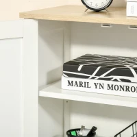 HOMCOM Storage Cabinet with Doors, Cupboard Organization with 2 Adjustable Shelves, Storage Solution for Living Room, Bathroom(m-10)