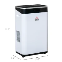 HOMCOM 2520 Sq. Ft Portable Electric Dehumidifier For Home, Bedroom or Basements with 14 Pint Tank, 2 Speeds and 3 Modes, 42 pt/Day, White(m-3)