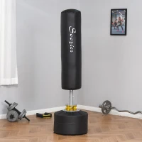 Soozier Freestanding Boxing Punch Bag Stand, Height Adjustable, with Fillable Base, Absorption Springs, Suction Cups(m-8)