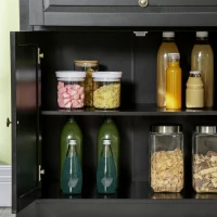 HOMCOM Modern Sideboard Cabinet, Buffet Cabinet with 2 Drawers and Adjustable Shelves, Buffets Tables for Dining Room, Black(m-7)