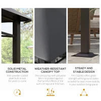 Outsunny 10' x 10' Soft Top Patio Gazebo Outdoor Canopy with Geometric Roof, All-weather Steel Frame, Gray(m-5)