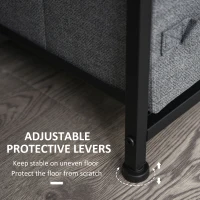 HOMCOM Dresser for Bedroom with 7 Drawers, Chest of Drawers with Metal Frame, Fabric Dresser for Living Room, Dark Grey(m-5)