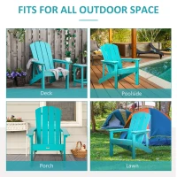 Outsunny Adirondack Chair, HDPE Fire Pit Chair, Weather Resistant Outdoor Chair for Patio, Garden, Backyard, Lawn, Turquoise(m-7)