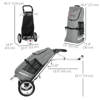 Soozier Bike Trailer, Bicycle Cargo Trailer with 12" Wheels, Reflective Strips, Outdoor Wagon Carrier with Aluminum Frame(m-3)