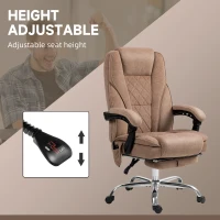Vinsetto Massage Office Chair, Heated Reclining Computer Chair with Adjustable Height and Footrest, Brown(m-5)