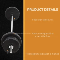 Soozier 145lbs Dumbbell & Barbell Adjustable Set Plate Bar Clamp Rod Home Gym Sports Area Exercise(m-7)