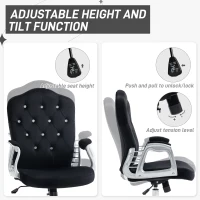 Vinsetto Velvet Office Chair Desk Chair with 360 Degree Swivel Wheels Adjustable Height Tilt Function Black(m-5)
