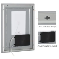 kleankin 32" x 24" LED Bathroom Mirror, Lighted Vanity Mirror, Wall Mounted with Smart Touch Button, Horizontally and Vertically, Waterproof, Plug-in, Silver(m-7)