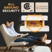 HOMCOM 32 Inches Freestanding Electric Fireplace with Mantel, 1500W Replaceable Fireplace Insert Heater with Timer, White(m-7)