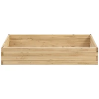 Outsunny 47" x 24" x 9" Raised Garden Bed, Outdoor Wooden Planter Box for Growing Vegetables, Flowers, Fruits, Herbs, and Succulents, Easy Assembly(m-9)