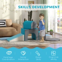 Qaba 7-Piece Rearrangeable Toddler Climber for Creativity and Shape Discovery, Contemporary(m-4)