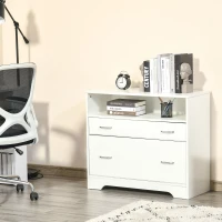 Vinsetto Lateral Filing Cabinet with 2 Drawers, File Cabinet for Hanging Letter Sized Files, Office Printer Stand, White(m-7)