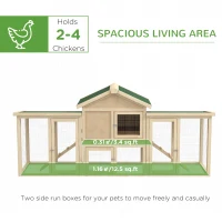 PawHut Wooden Chicken Coop, Outdoor Backyard Garden Large Rabbit Hutch with Nesting Box, Run, Ramp, Drawer(m-4)