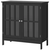 kleankin Kitchen Buffet Cabinet with 2 Doors, Modern Sideboard for Dining Room, Hallway, Living Room, Black(m-2)