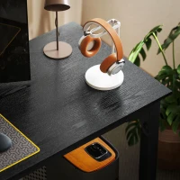 HOMCOM 71" Computer Desk, Desktop Desk with Metal Legs, Black(m-8)