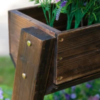 Outsunny 3-Tier Raised Garden Bed Vertical Freestanding Outdoor Wooden Flower Rack Flower Pot Stands(m-10)