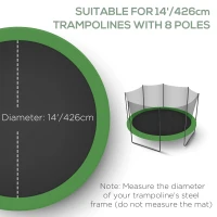 Aosom 14' Round Trampoline Enclosure Safety Net Fence Replacement Trampolining Bounce Part No Poles Included(m-9)