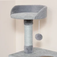 PawHut Cat Tree Activity Center w/ Jute Scratching Posts Ladder Dangling Ball Condo(m-10)