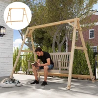 Outsunny 770lbs Porch Swing Frame, Heavy Duty A-Frame Hanging Chair Stand Only with Reinforced Bars for Porch, Garden, Backyard(m-10)