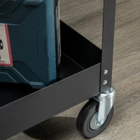 DURHAND 2 Tier Rolling Tool Cart with Wheels, Steel Mobile Service Utility Cart for Garage, Mechanics and Warehouse, 330lbs Capacity, Black(m-10)