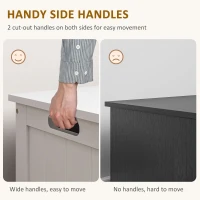 HOMCOM 29.9" Storage Trunk w/ 2 Safety Hinges, Wooden Storage Bench w/ Side Handles, Storage Chest for Playroom, White(m-6)