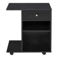 Vinsetto Mobile Printer Stand, Rolling File Cabinet Cart with Wheels, Adjustable Shelf, Drawer and CPU Stand, Black(m-11)