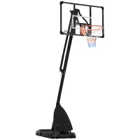 Soozier Outdoor Portable Basketball Hoop and Stand with Backboard Weighted Base Wheels, 115.4"-137.8" Height Adjustable(m-11)