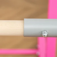 Qaba Double Horizontal Bars, Junior Gymnastic Training Parallel Bars with Double-locking System 13-level 36"-59" Adjustable Heights, 6-level Adjustable Width for Indoor Outdoor, Pink(m-9)