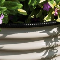 Outsunny Set of 2 Raised Garden Bed, Metal Planter Box with Safety Edging, Easy-to-assemble Stock Tank, Cream White(m-8)