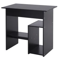 HOMCOM Compact Computer Desk with Keyboard Tray, Storage Shelf & CPU Stand for Home Office Black(m-11)