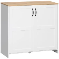 HOMCOM Kitchen Buffet Storage with 2 Doors and 2 Adjustable Shelves 90 x 39.5 x 88 cm White(m-11)
