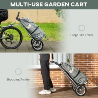 Soozier Bike Trailer, Bicycle Cargo Trailer with 12" Wheels, Reflective Strips, Outdoor Wagon Carrier with Aluminum Frame(m-4)