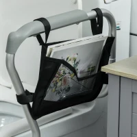 HOMCOM Toilet Safety Rail for Elderly, 300lbs Toilet Safety Frame with Adjustable Height and Width, Storage Pocket, Padded Arms, Assist Grab Bar for Seniors, Easy Installation(m-9)