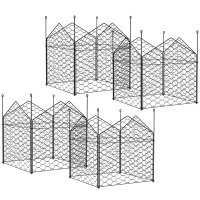 Outsunny 4 Pack Garden Cloches for Plants, 12" x 14" Metal Crop Cage, Plant Cages to Keep Animals Out, Black(m-11)