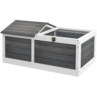 PawHut 34" Wooden Tortoise Habitat Tortoise Enclosure Indoor/Outdoor Use(m-1)
