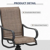 Outsunny 5-Piece Outdoor Patio Dining Set, 4 Swivel Rocker Chairs and 37" x 37" Dining Table Furniture Set with Umbrella Hole for Garden, Lawn and Backyard, Black (Umbrella not included)(m-6)