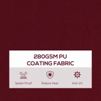 Outsunny 13' x 10' Retractable Awning, 280gsm UV Resistant Sunshade Shelter, for Deck, Balcony, Yard, Wine Red(m-6)