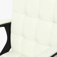 Vinsetto Mid Back Office Chair, Computer Chair for Desk, with Adjustable Height, Swivel Wheels, Arms, Cream White(m-8)