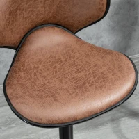 HOMCOM Vintage Set of 2 Microfiber Cloth Adjustable Bar Height Stools with Swivel Seat, Brown(m-7)