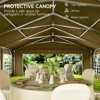 Outsunny 20' x 40' Party Tent, Outdoor Canopy Tent with Removable Sidewalls, 12 Windows for Parties, Wedding, Events, BBQ, Brown(m-7)