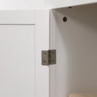 kleankin Bathroom Storage Cabinet with 3 Tier Adjustable Shelf Storage, Linen Tower Enclosed Cabinet for Anti-Toppling Design, White(m-9)